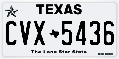 TX license plate CVX5436