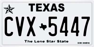 TX license plate CVX5447