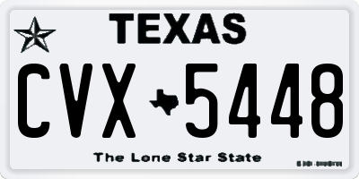 TX license plate CVX5448