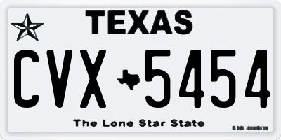 TX license plate CVX5454