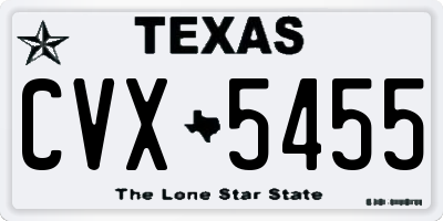 TX license plate CVX5455