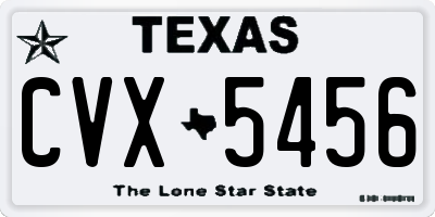 TX license plate CVX5456