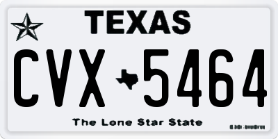 TX license plate CVX5464