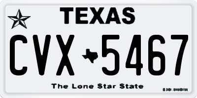 TX license plate CVX5467