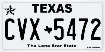 TX license plate CVX5472