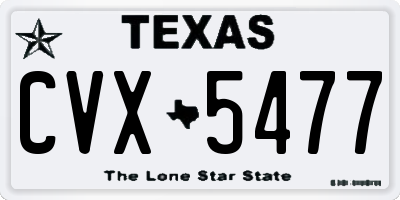 TX license plate CVX5477