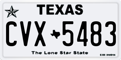 TX license plate CVX5483