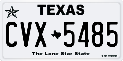 TX license plate CVX5485