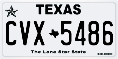 TX license plate CVX5486