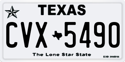 TX license plate CVX5490