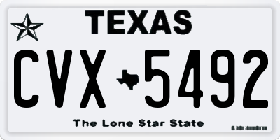TX license plate CVX5492