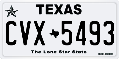 TX license plate CVX5493
