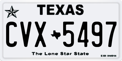 TX license plate CVX5497