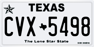 TX license plate CVX5498