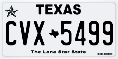 TX license plate CVX5499