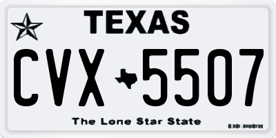TX license plate CVX5507