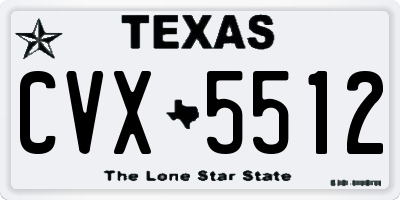 TX license plate CVX5512