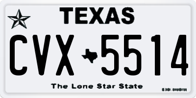 TX license plate CVX5514