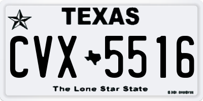 TX license plate CVX5516