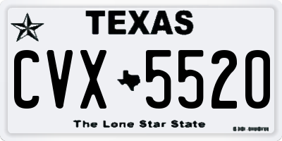 TX license plate CVX5520