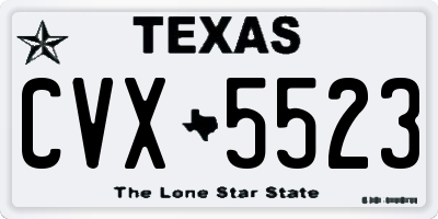 TX license plate CVX5523