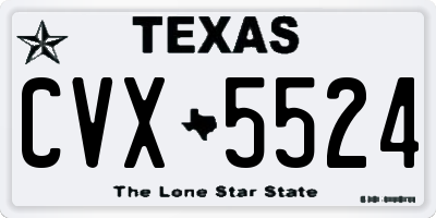 TX license plate CVX5524