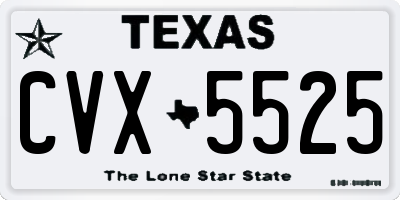 TX license plate CVX5525