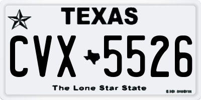 TX license plate CVX5526