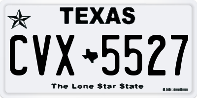 TX license plate CVX5527