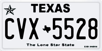 TX license plate CVX5528