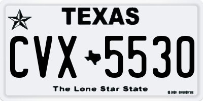 TX license plate CVX5530