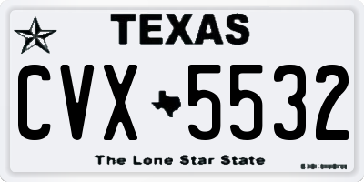 TX license plate CVX5532