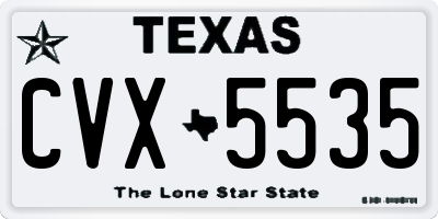 TX license plate CVX5535
