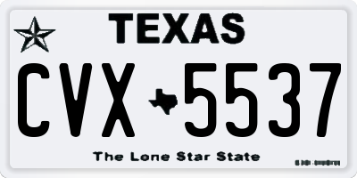 TX license plate CVX5537