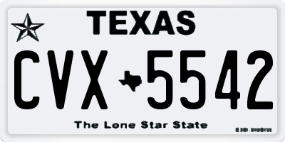 TX license plate CVX5542