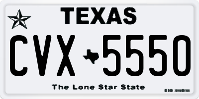 TX license plate CVX5550