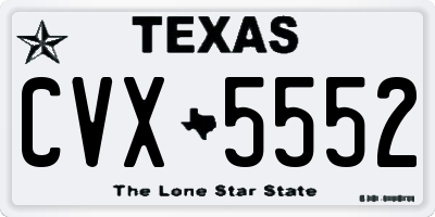 TX license plate CVX5552