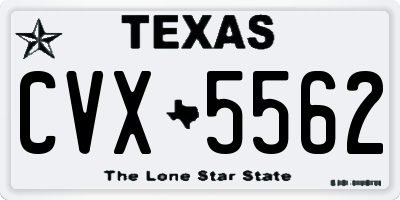 TX license plate CVX5562