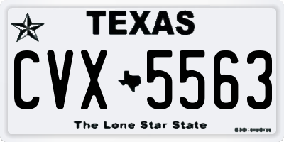 TX license plate CVX5563