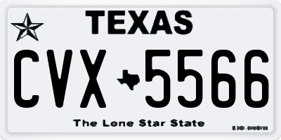 TX license plate CVX5566