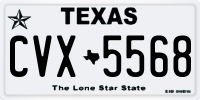 TX license plate CVX5568