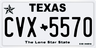 TX license plate CVX5570