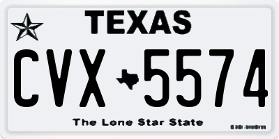 TX license plate CVX5574