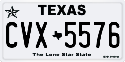 TX license plate CVX5576