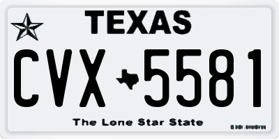 TX license plate CVX5581