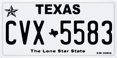 TX license plate CVX5583