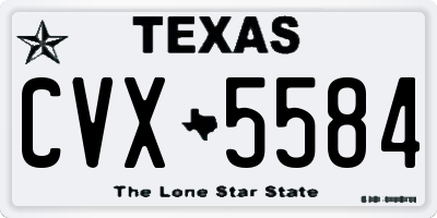 TX license plate CVX5584