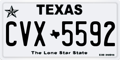 TX license plate CVX5592