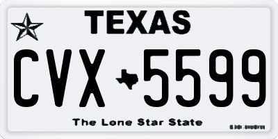 TX license plate CVX5599