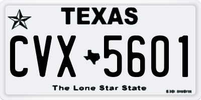 TX license plate CVX5601